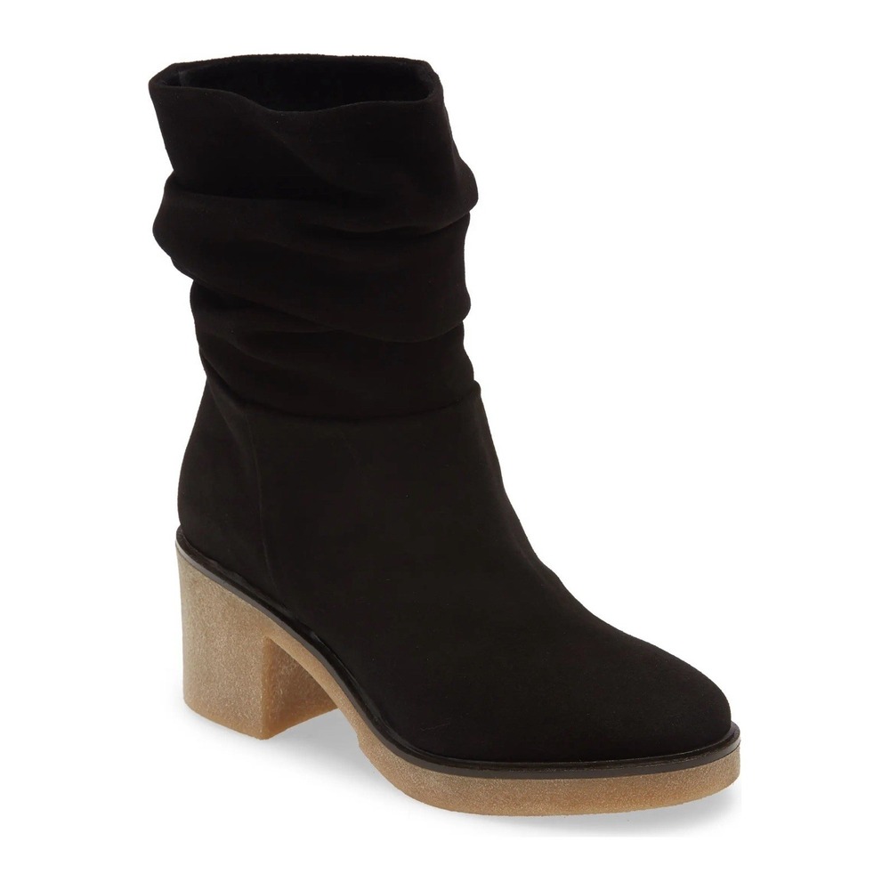 Cordani Fallon Slouchy Bootie in Black Suede Made In Italy Size 6.5 Block Heel
